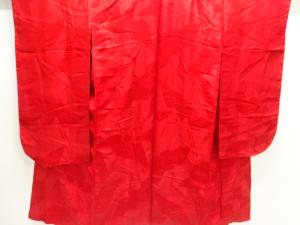 アンティーク　綸子群鶴模様織出し長襦袢